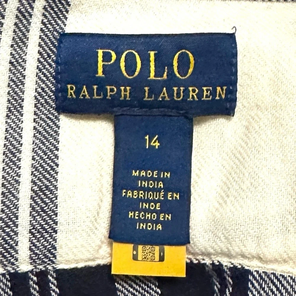 Polo Ralph Lauren‎ Plaid Flannel Shirtdress Girl's 14 Pony Preppy Classic School